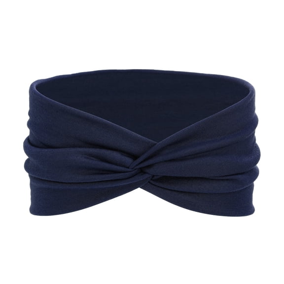 Headbands for Women Fashion Wide Wrap Extra Turban Head Lady Large Sport Workout Non Big Lightweight Hair Accessories Navy