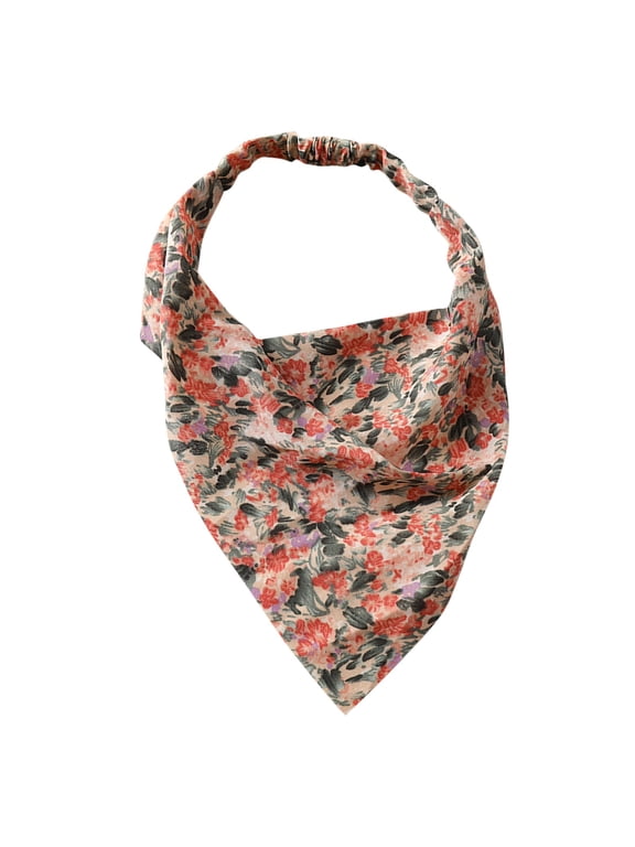 Headbands for Women Floral Print Triangle Tie Bandana Head Kerchief Scarf