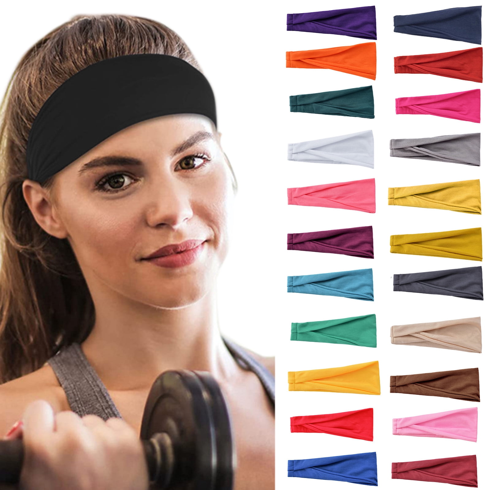 Headbands for Women Men LSQii Adjustable Elastic Print Head Wrap Sweat Quick Dry Red Hair Band Bandana