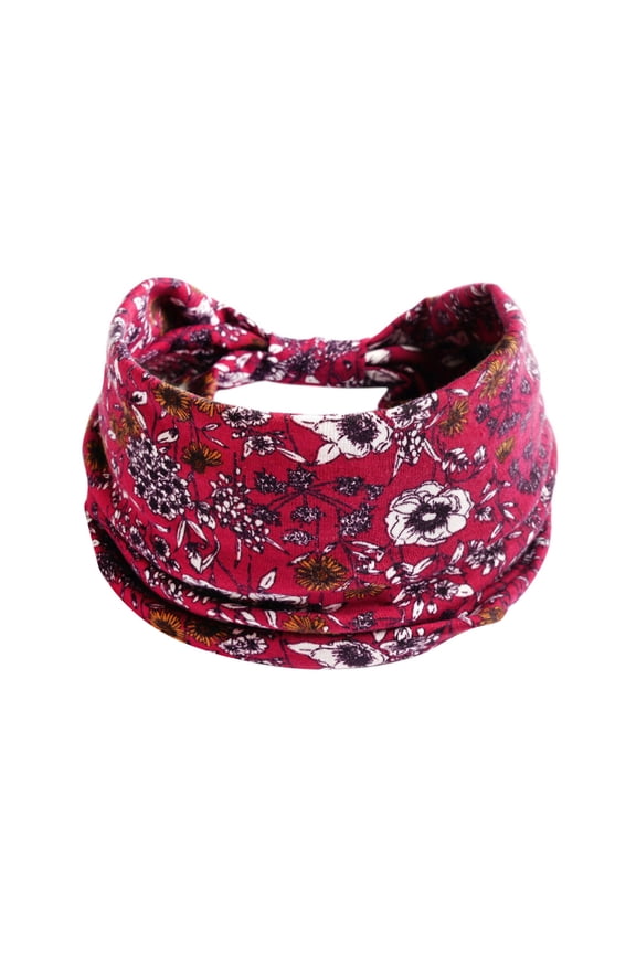 Headbands for Women Men LSQii Wide Hair Band Bandana Wicking Adjustable Elastic Floral Print Head Wrap for Outdoor Workout Sport Travel,Under $3