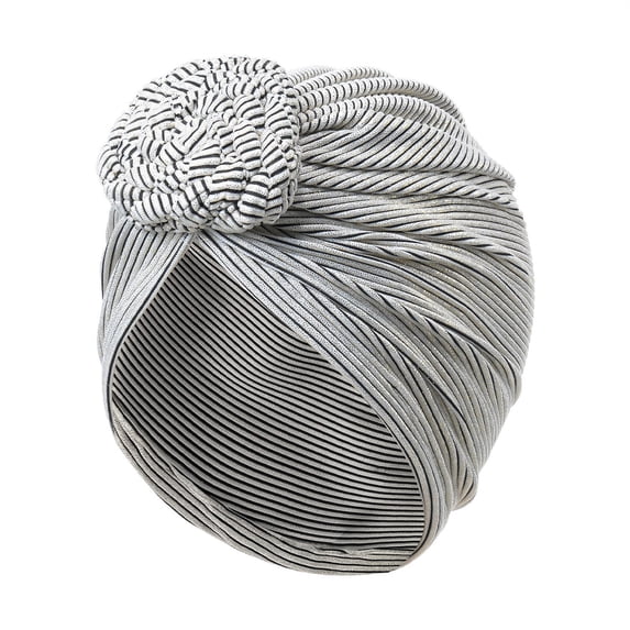 Headbands for Women Ripped Stretchy Turban Hijab Cap Chemo Daily Head Wrap Bandanas for Women Silver