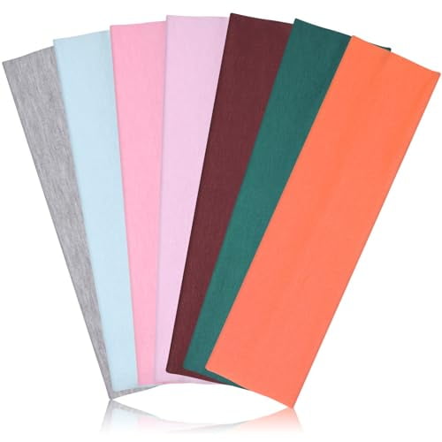 Headbands for Women, Stretchy Non Slip Soft Cotton Cloth Hair Bands for Sports, Workout, Yoga and Running, 7pcs