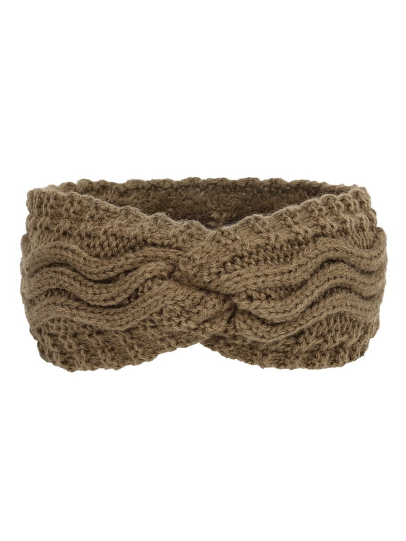Headbands for Women Winter Fuzzy Fleece Lined Ear Warmer Cable Knit Thick Warm Crochet Gifts Turbans Hat Head Wraps