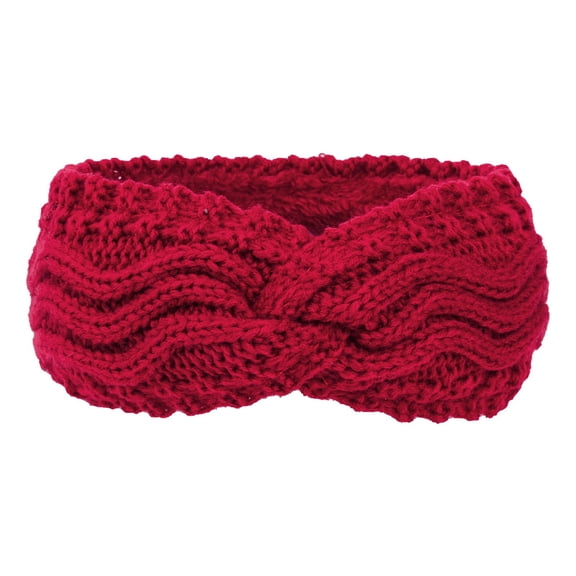 Headbands for Women Winter Fuzzy Fleece Lined Ear Warmer Cable Knit Thick Warm Crochet Gifts Turbans Hat Head Wraps