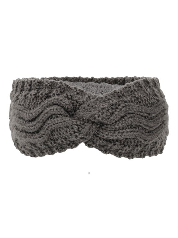 Headbands for Women Winter Fuzzy Fleece Lined Ear Warmer Cable Knit Thick Warm Crochet Gifts Turbans Hat Head Wraps