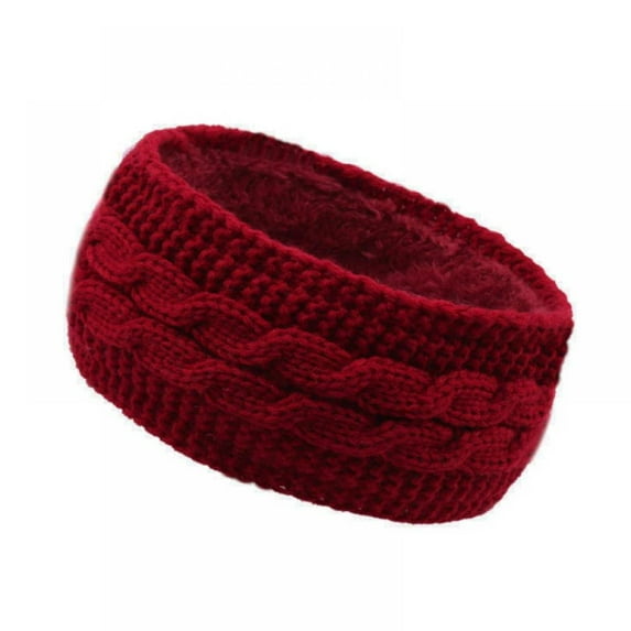Headbands for Women Winter Warm Cable Knit Ear Warmer Thick Head Wrap Fuzzy Fleece Lined