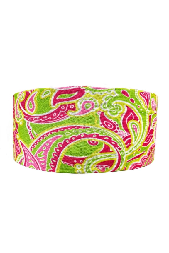 Tube Turban Elastic Nonslip for Comfy Fit Pink Paisley