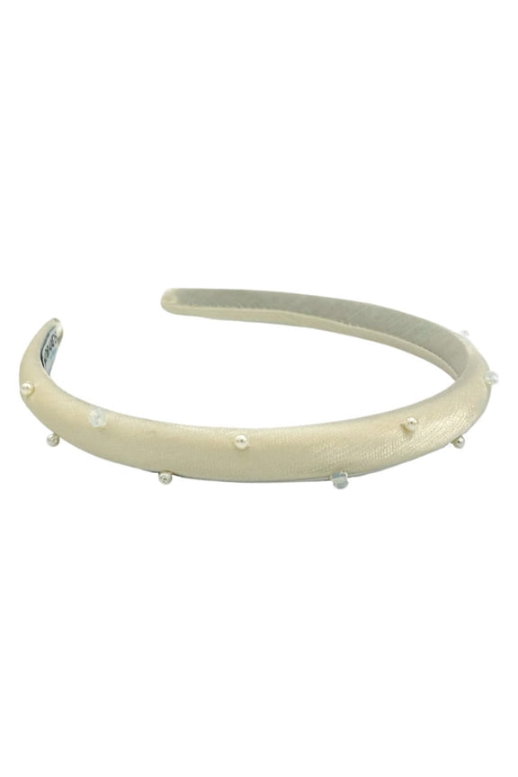 Women's Classic Thin Padded Comfort Headband | Ivory Pearls