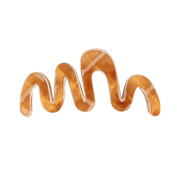Headbands of Hope Women's Large Luxe Wavy Claw Clip Caramel Marble