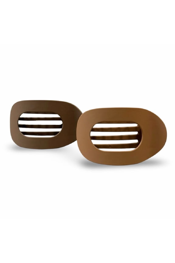 Women's Large Oval Claw Clip Set | Brown + Camel