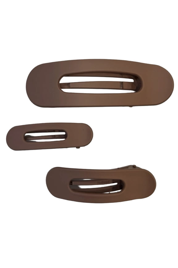 Women's Mixed Size Flat Lay Claw Clip Set | Brown