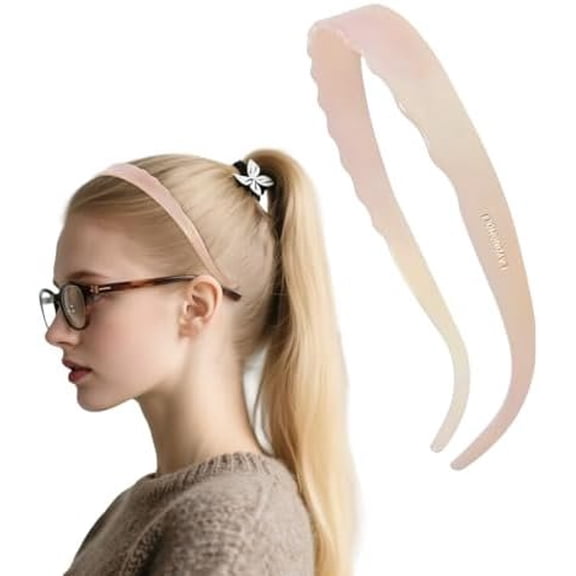 Headbands with Non-Slip Thin Acetate Hairbands for Women, Sunglasses Headband Design, 90s Retro Hair Barrettes, No & No Hair Bands ()