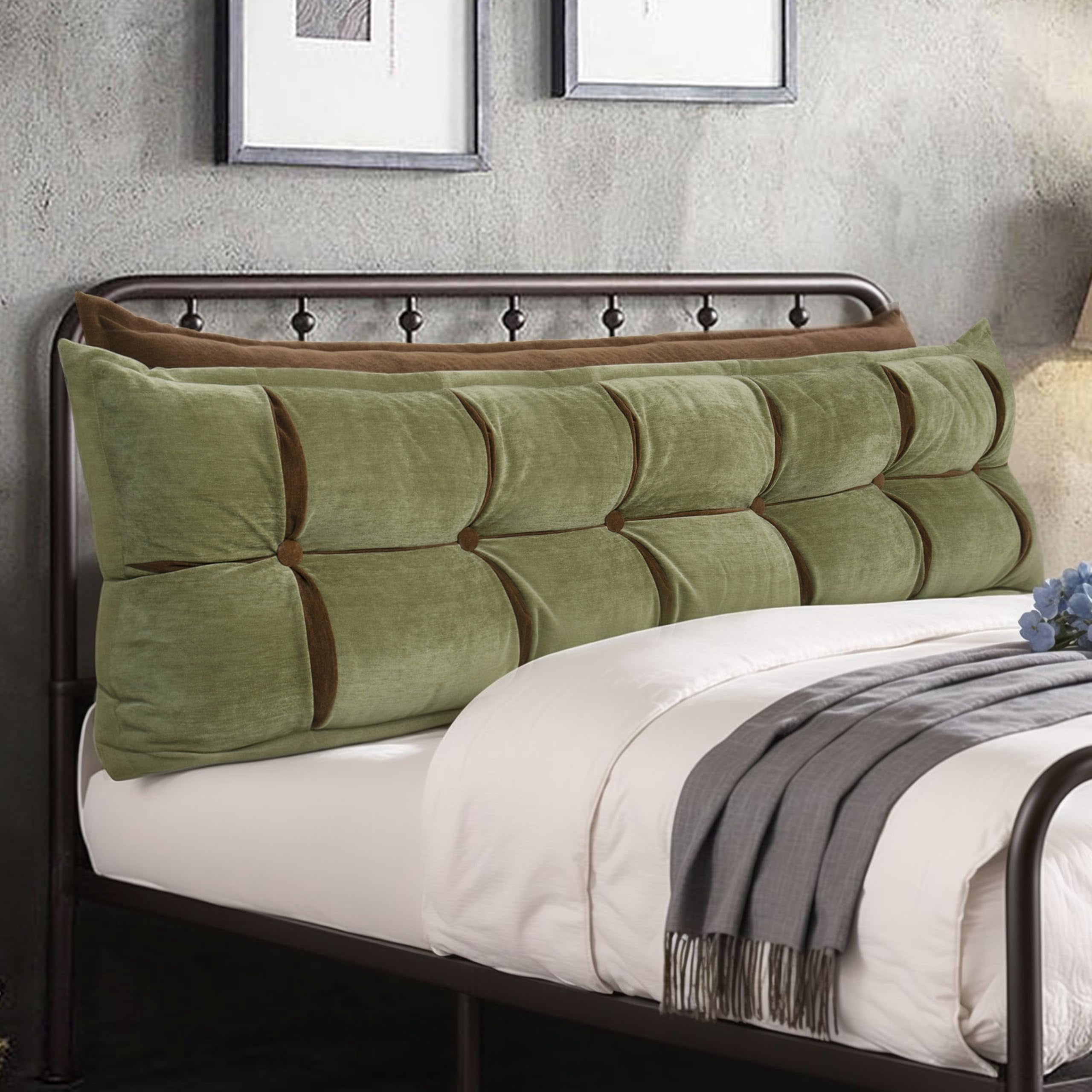 YXCSELL Wedge Pillow For Sitting Up In Bed – Large Triangular Backrest, Reading Pillow With Side Pockets, Twin Size