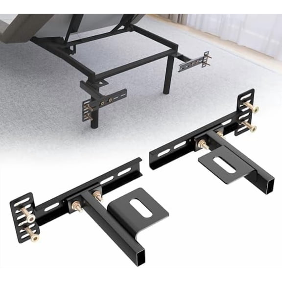 Headboard Brackets for Metal Bed Frame Adjustable Brackets for Headboard with Footboard Extension Kit Fit Twin Full Queen King 2 Pack Matte Black