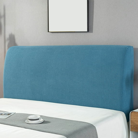 Headboard Cover, Fully Enclosed Upholstered Headboard Protector, Elastic Dust Proof Slipcover for Beds(Blue-S)