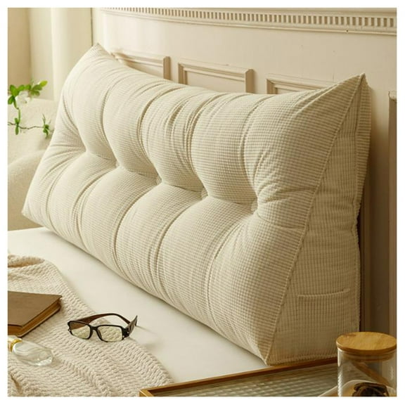 Headboard Cushion, Reading Cushion for Bed and Sofa, Washable Removable Back Support Cushion,Lumbar Cushion for Bay Window, Tatami Sofa, Bedroom