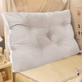 thumbnail image 1 of Headboard Cushion,Soft Rectangular Support Pillow Removable Washable Surface Backrest Pad,Relax Back Support Mat For Bed Tatami Sofa Rest Reading Time(Gray), 1 of 7