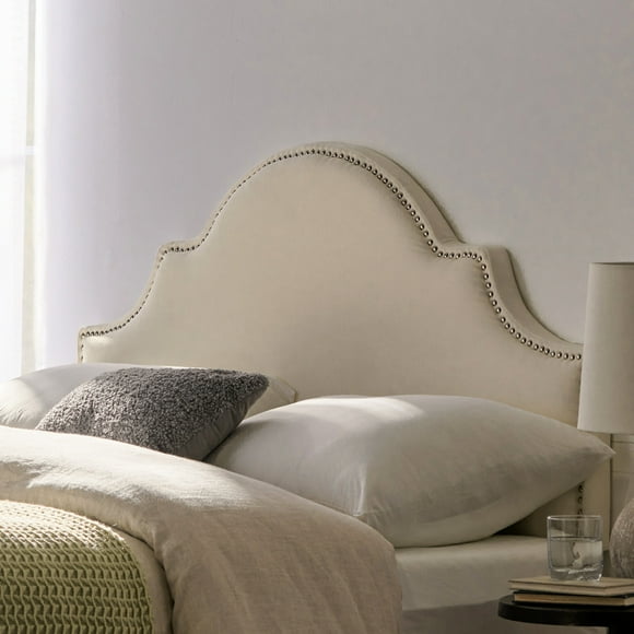 Headboard For Queen & Full Sized Beds, , Graceful Arch, Studded Rim, Adjustable Legs Positioning In - Cozy And Stylish