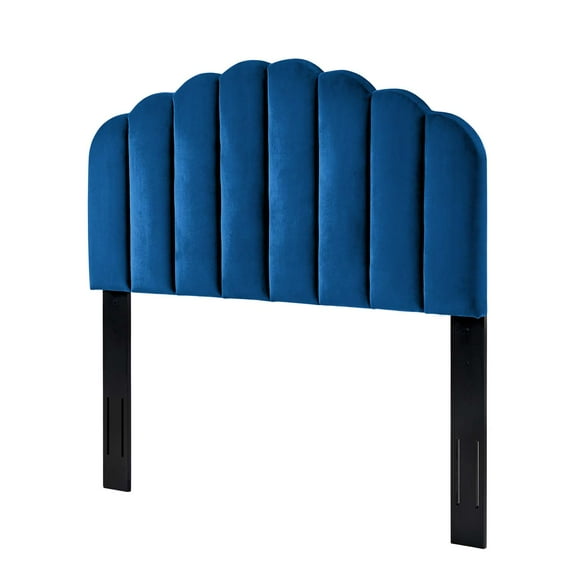 Headboard, Full Queen Size, Velvet, Blue Navy, Modern Contemporary Urban Design, Bedroom Master Guest Suite