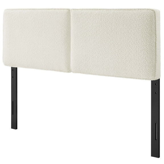 Headboard, Full Size, Cream Off White, Fabric, French Bedroom, Modern Contemporary HB36840