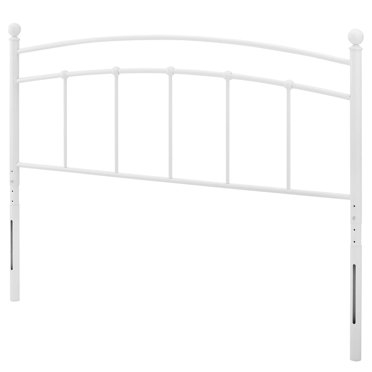 Headboard, Full Size, Metal, White, Modern Contemporary Urban Design, Bedroom Master Guest Suite