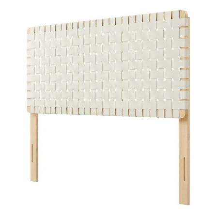 Headboard, Full Size, Natural Beige, Vegan Leather, Bedroom, Modern Contemporary HB36756