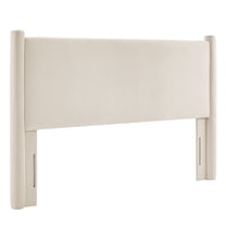 Headboard, King, Ivory White, Velvet, Hotel Bedroom, Modern Contemporary, HB38165