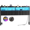 Homieasy King Size Bed Headboard, Upholstered with Outlets, USB, LED ...