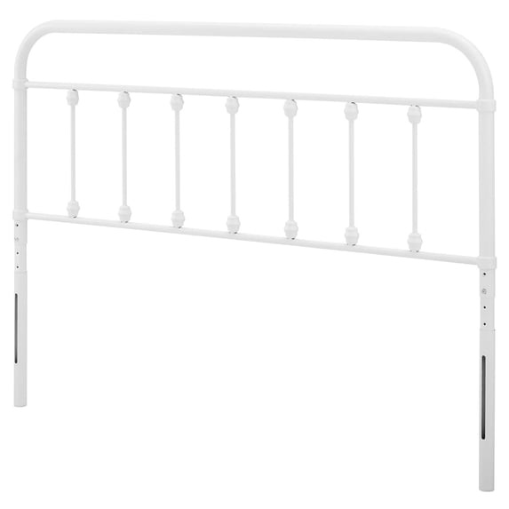 Headboard, King Size, Metal, White, Modern Contemporary Urban Design, Bedroom Master Guest Suite