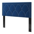 thumbnail image 1 of Headboard, Nailhead, Twin Size, Blue Navy, Velvet, Modern Contemporary, Bedroom Master Guest Suite Room, 1 of 10