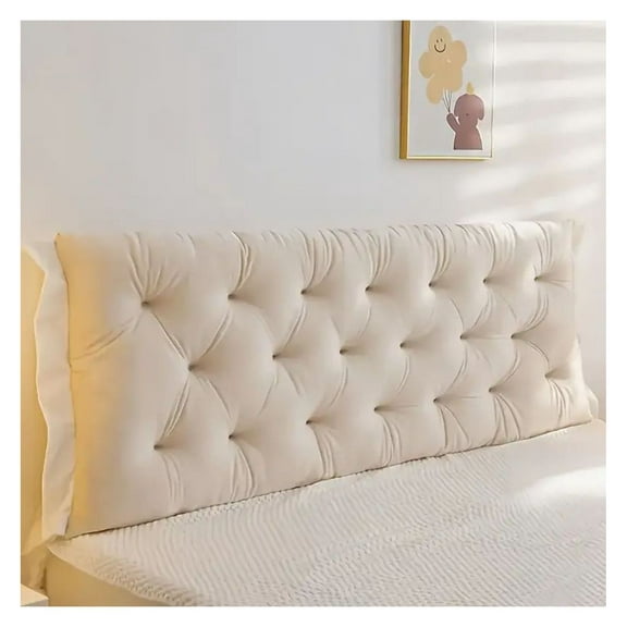 Headboard Pillow 1.2m - Cotton Filled Reading Pillow, Backrest Cushion - 3 Colors, Soft Support for Bed, Sofa, Chair - Home Decor