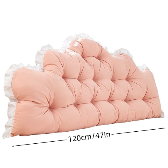 Headboard Pillow, 100% Cotton Bed Backrest Cushion, Ergonomic Support for Reading, Soft and Supportive, Relieves Waist Back Neck Pressure, 47 Inches Long, Fits 47 Inch Wide Beds
