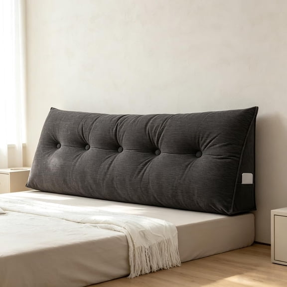 Headboard Pillow,Dorm headboard Pillow headboard, Head Board Backrest Wedge Pillow for Reading Sitting Working, Pillows with，Removable Cover for Bed Dorm Sofa (Black, 31inch)