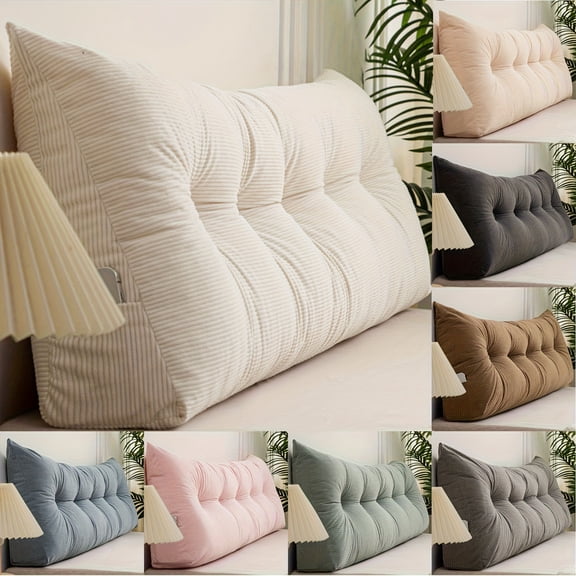Headboard Pillow Queen, Triangle Pillows For Headboard, Head Board Backrest Wedge Pillow For Reading Sitting Working, Daybed Pillows With Removable Cover For Bed Dorm Sofa