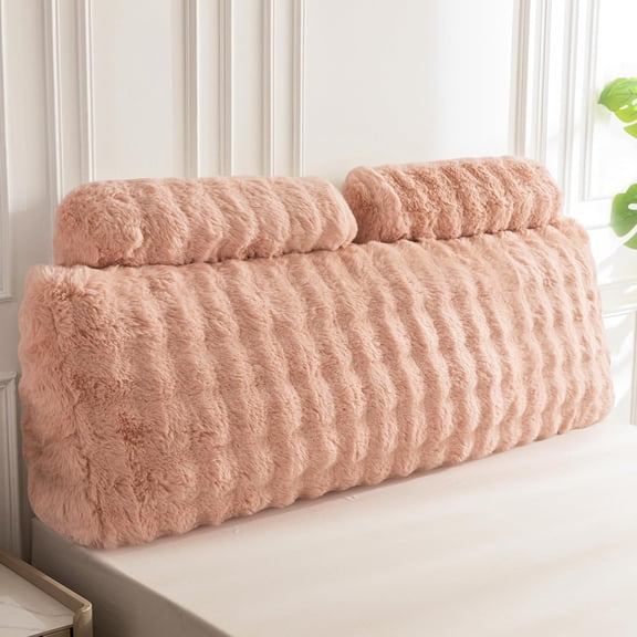 Headboard Pillow Queen,Ultra-Soft Wedge Pillow with 2 Cylindrical Neck Pillows,Memory Foam Filling,Back Support Pillows for Bed Sitting Up, Reading & Working, Removable Cover, 59.1"x19.7"