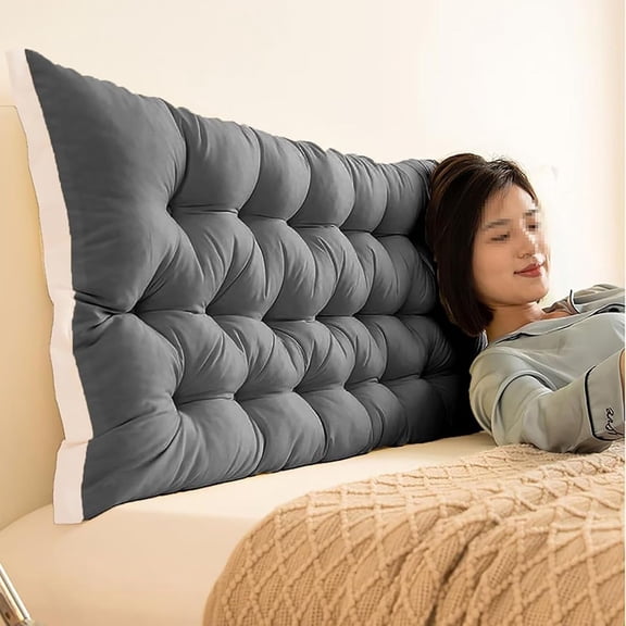 Headboard Pillow with Ties - Headboard Cushion Backrest Sofa Back Cushions, Positioning Support Bed Rest Long Reading Pillow for Bed Couch Sofa Daybed Dorm ADU