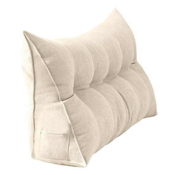 Headboard Pillow, Triangle Pillows for Headboard, Head Board Backrest Wedge Pillow for Reading Sitting Working, Daybed Pillows with Removable Cover for Bed Dorm Sofa (White|XL,59.06x7.87x19.69IN)