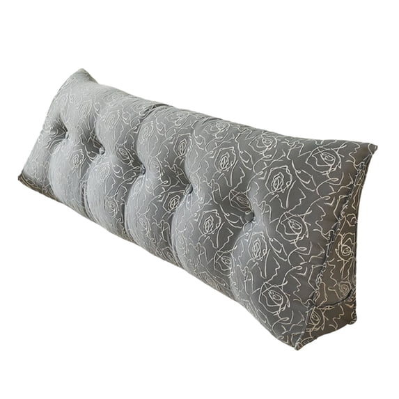 Headboard Pillow Triangular Bed Wedge Cushion, Jacquard Satin 100% Cotton Bolster for Daybed Bunk Dorm Bed, Ergonomic Lumbar Support for Sofa and Reading Rest