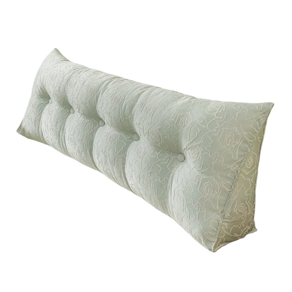Headboard Pillow Triangular Bed Wedge Cushion, Jacquard Satin 100% Cotton Bolster for Daybed Bunk Dorm Bed, Ergonomic Lumbar Support for Sofa and Reading Rest