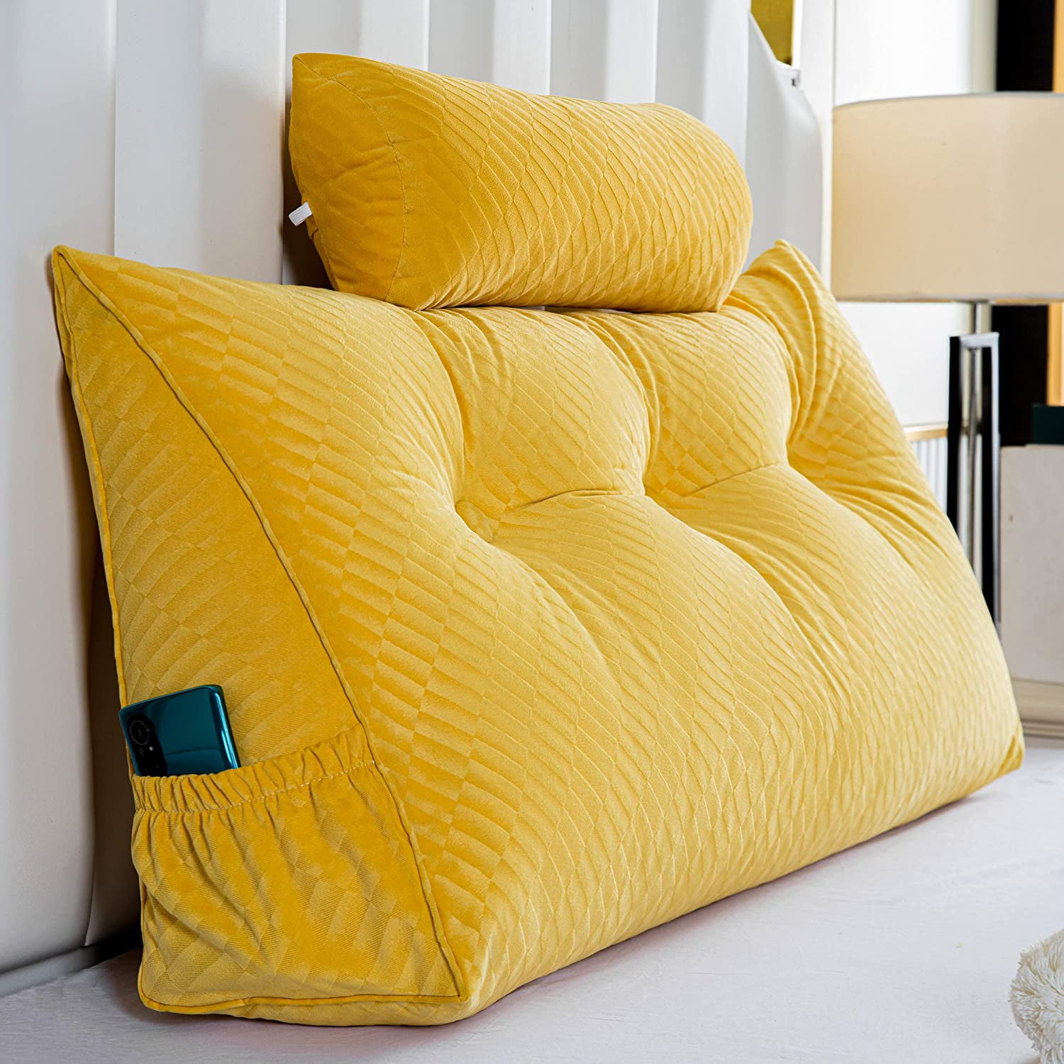 Headboard Pillows + Head Roll Pillows Bed Rest Reading Pillows Backrest