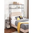 thumbnail image 1 of Headboard Queen Size, Adjustable Height, Storage Rack, Sturdy and Stable, Queen Size Metal Storage Headboard With Charging Stations 2 Nightstands And Storage Shelves For Bedroom, Easy Assembly, 1 of 7