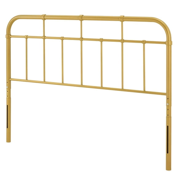 Headboard, Queen Size, Metal, Gold, Modern Contemporary Urban Design, Bedroom Master Guest Suite