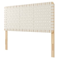 Headboard, Queen Size, Natural Beige, Vegan Leather, Bedroom, Modern Contemporary HB36764