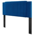 thumbnail image 1 of Headboard, Rivet Nailhead, Tufted, Full Queen Size, Blue Navy, Velvet, Mid Century Bedroom, Modern Contemporary Boutique HB35240, 1 of 9