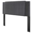thumbnail image 1 of Headboard, Rivet Nailhead, Tufted, Twin Size, Dark Grey Gray, Velvet, Mid Century Bedroom, Modern Contemporary Boutique HB35234, 1 of 9