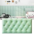 thumbnail image 1 of Headboard Sticker,Anti-Collision Wall Padded, 3d Anti-Collision Wall Padding, Peel And Stick Headboard Self Adhesive Upholstered Headboard Panels Decor For Nursery Bedroom Pink 27.56x13.79,Green, 1 of 1