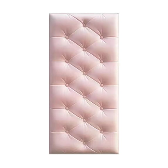 Headboard Sticker,Anti-Collision Wall Padded, 3d Anti-Collision Wall Padding, Peel And Stick Headboard Self Adhesive Upholstered Headboard Panels Decor For Nursery Bedroom Pink 27.56x13.79,Hot Pink 1