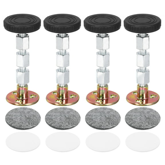 Headboard Stoppers, 4 Pack - Zinc Alloy Adjustable Bed Frame Anti-Shake Tool, for Bed Cabinet (84-110mm, Silver)