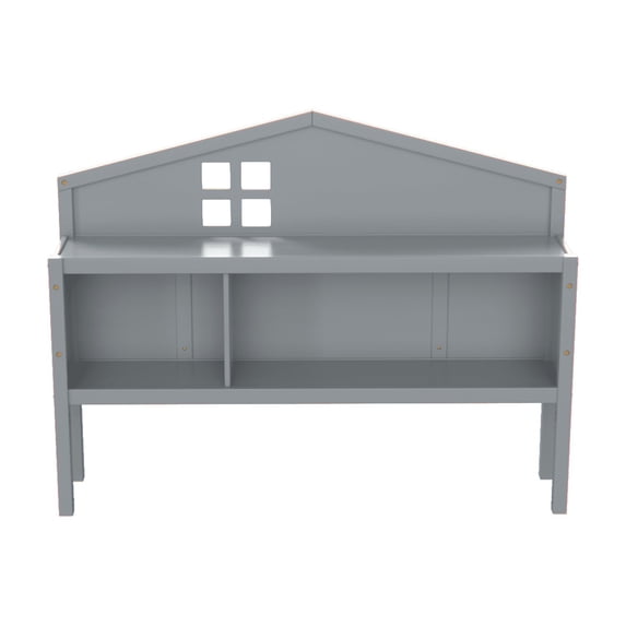 Headboard Storage Cabinet for Full-Size Montessori Floor Bed, Grey