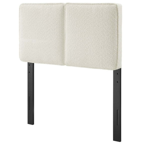 Headboard, Twin Size, Cream Off White, Fabric, French Bedroom, Modern Contemporary HB36835